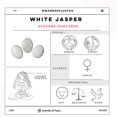Athena White Jasper Wand - Wands of Lust Co