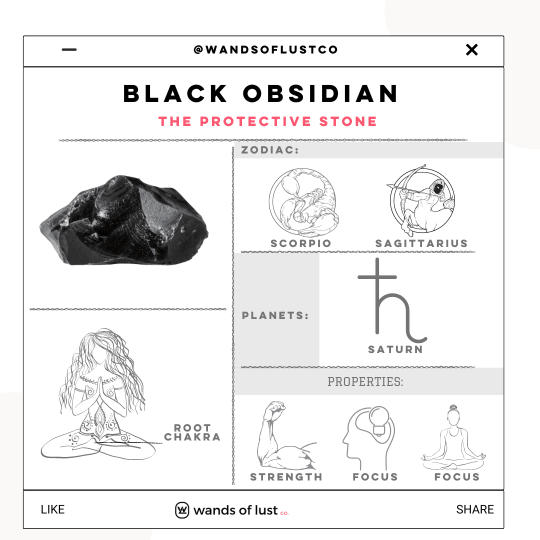 Black Obsidian Crystal Butt Plug - Wands of Lust Co