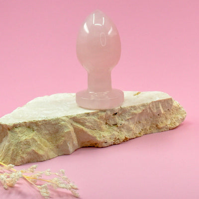 Rose Quartz Crystal Butt Plug - Wands of Lust Co