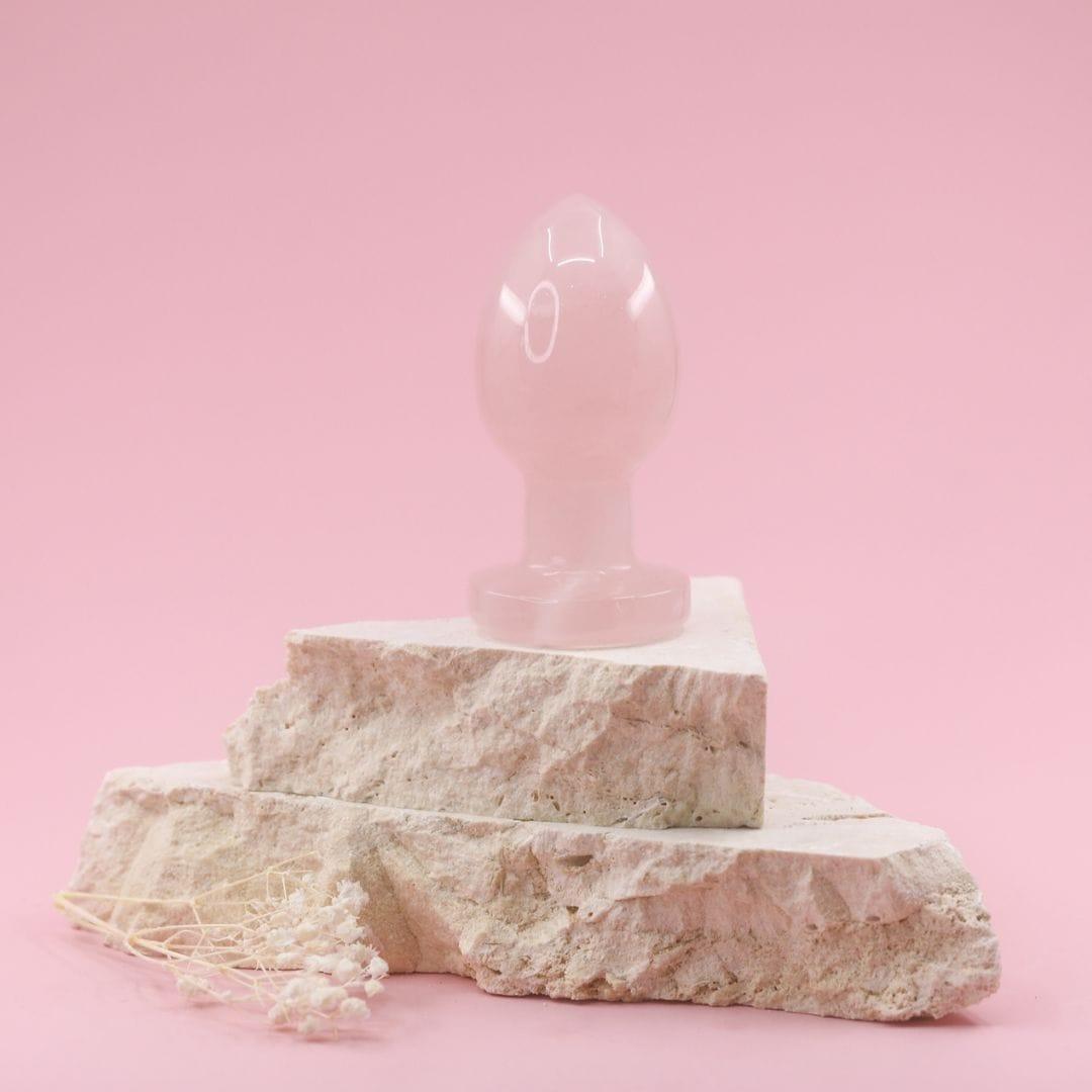 Rose Quartz Crystal Butt Plug - Wands of Lust Co